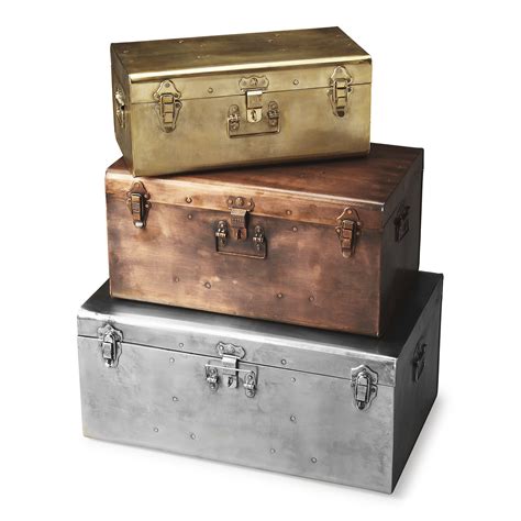 metal trunk storage box|decorative metal storage trunk.